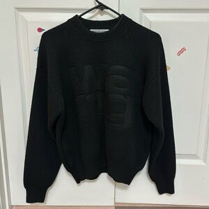 Alexander wang logo detailed knit sweater